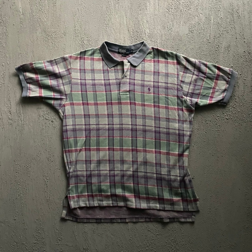 Vintage Polo by Ralph Lauren Plaid Polo Shirt Mens XL Multi 90s